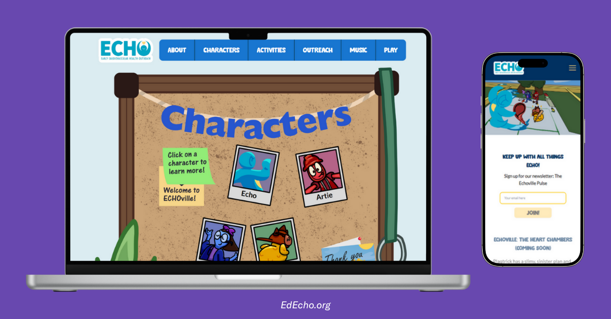 echo website mockup